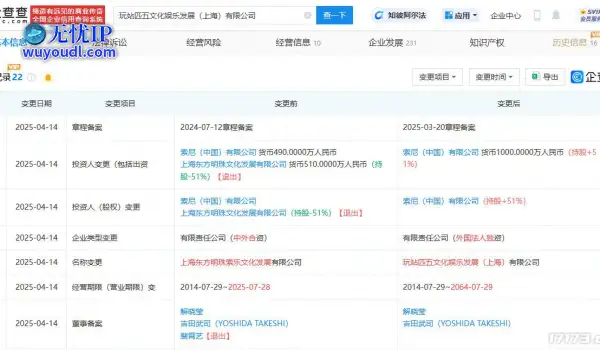 索尼收购在华家用游戏机公司股权 公司更名为“玩站匹五”